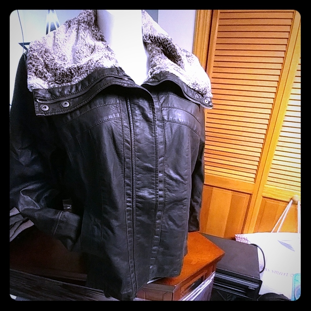 Faux leather jacket